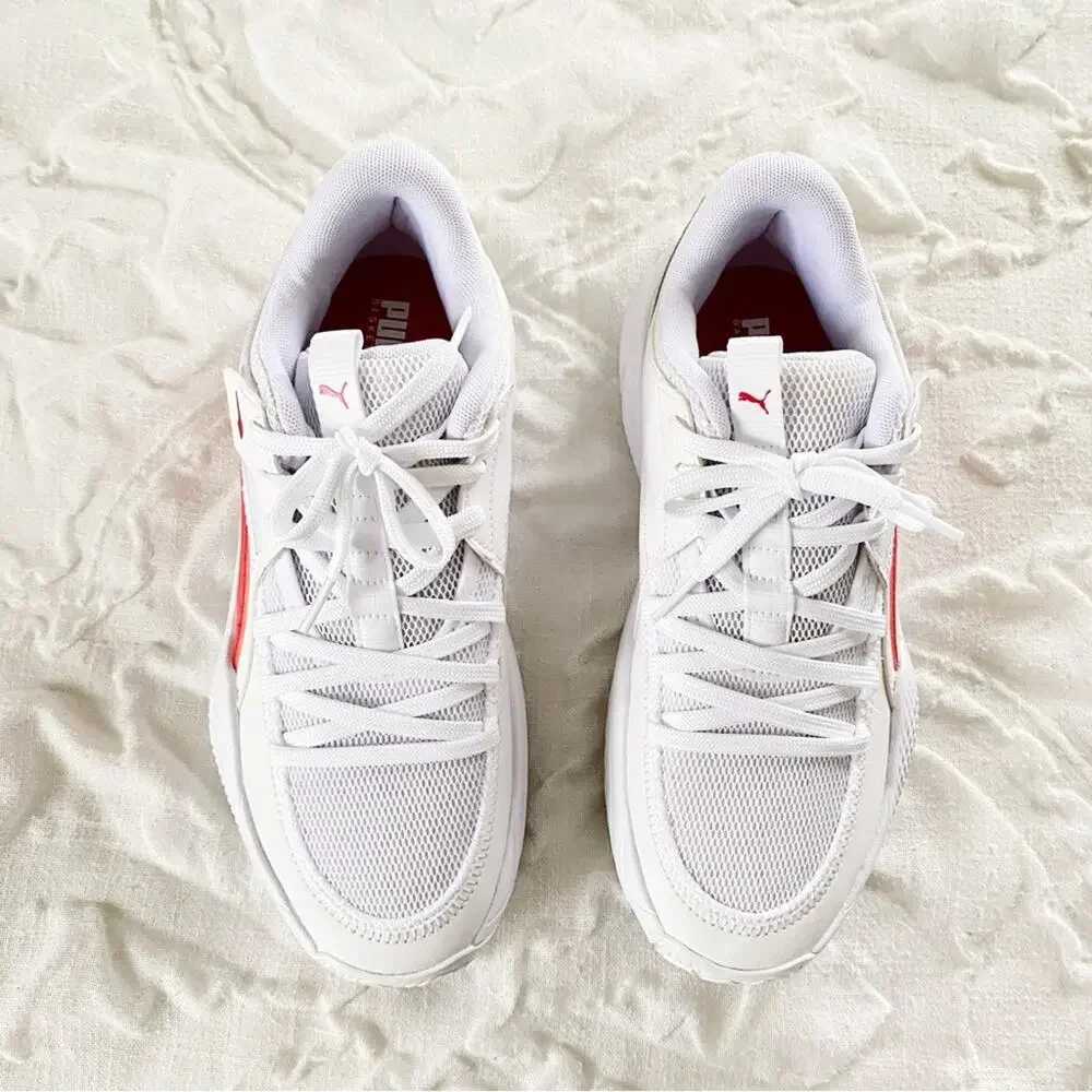 PUMA Court Rider Team 'White High Risk Red Basketball Sneakers
